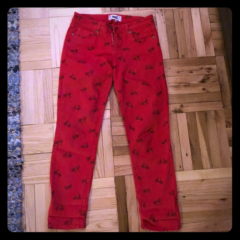 Paige Denim Kylie Crop Red Bicycle